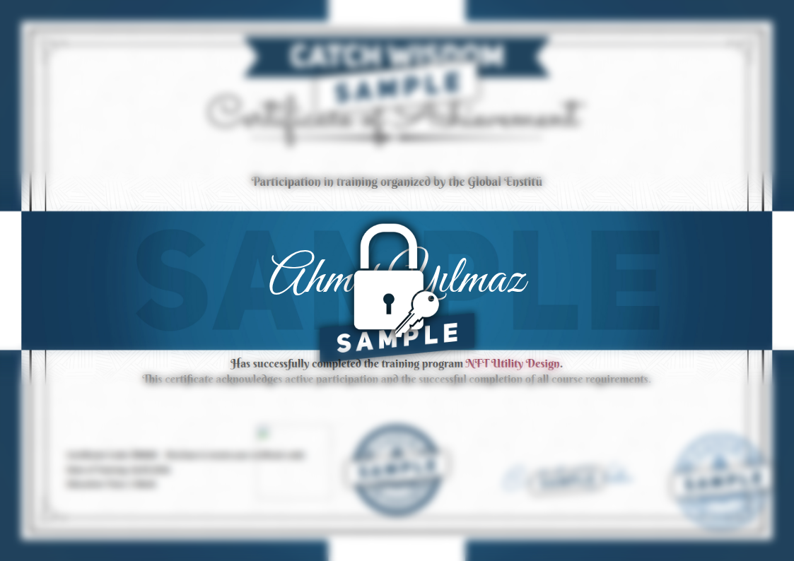 Sample NFT Utility Design Certificate